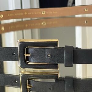 Kate Spade - Size Large Black Leather belt with multicolor cabochon stones